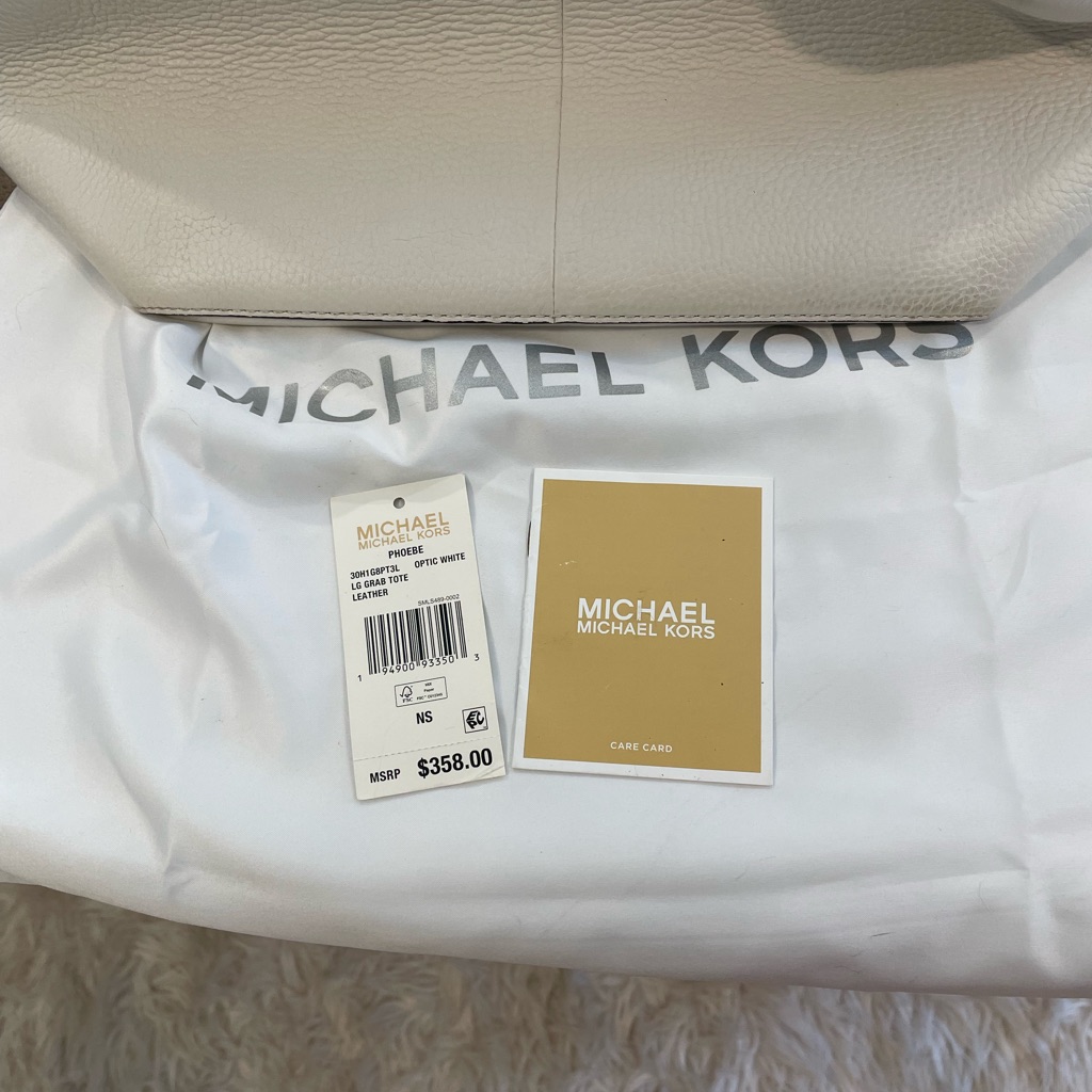 Michael Kors Pebbled Leather Tote In Off-White